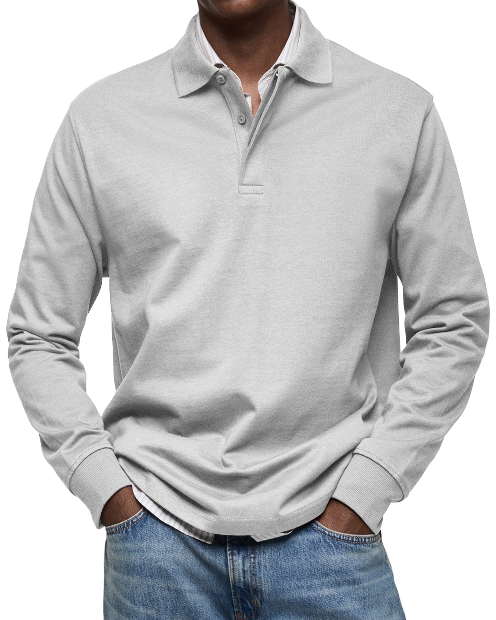 Heren poloshirt met lange mouwen – klassieke casual polo - De Mode Outlet
