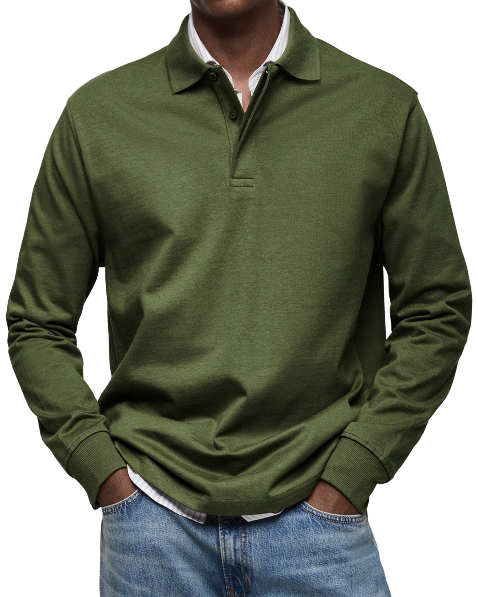 Heren poloshirt met lange mouwen – klassieke casual polo - De Mode Outlet