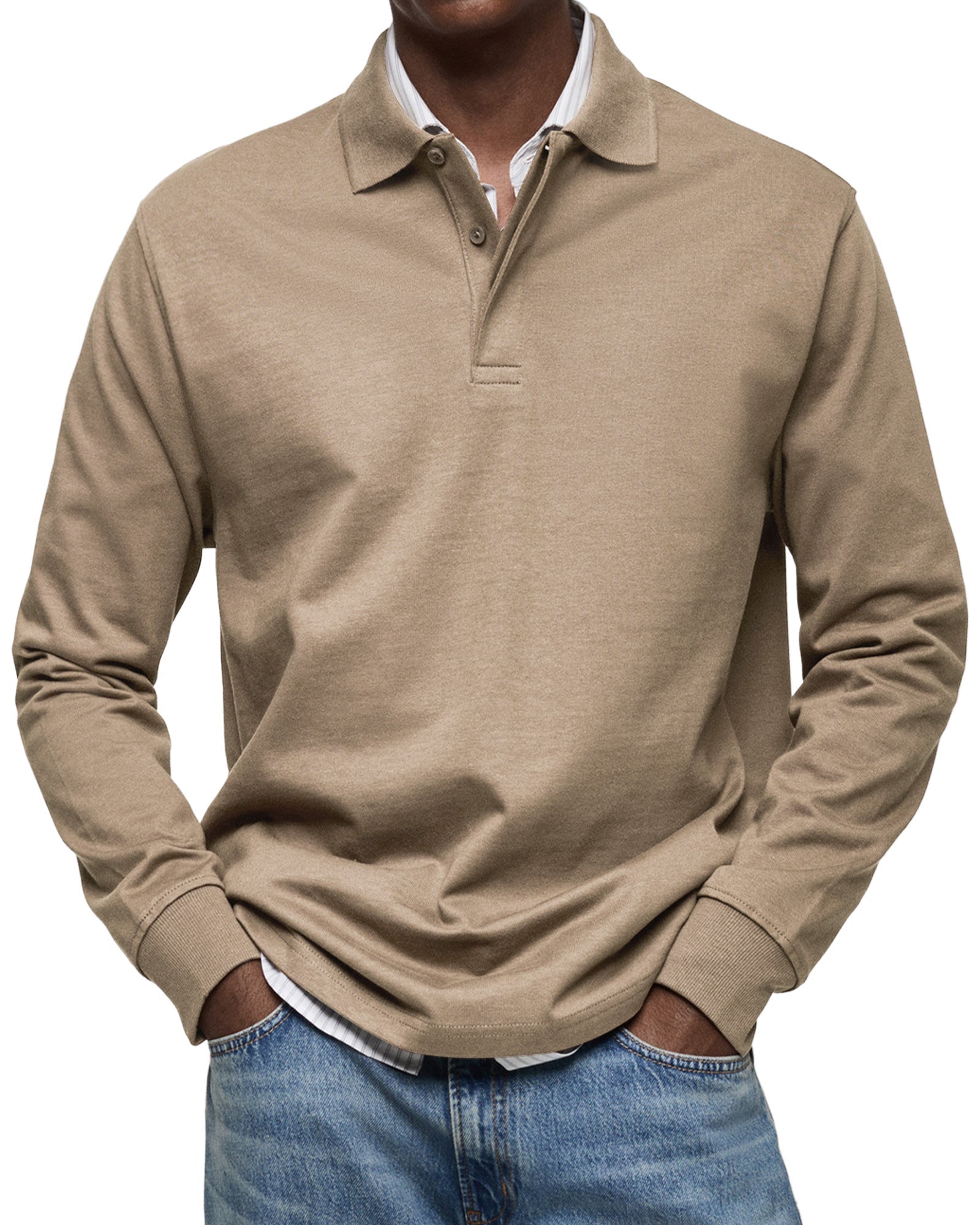 Heren poloshirt met lange mouwen – klassieke casual polo - De Mode Outlet