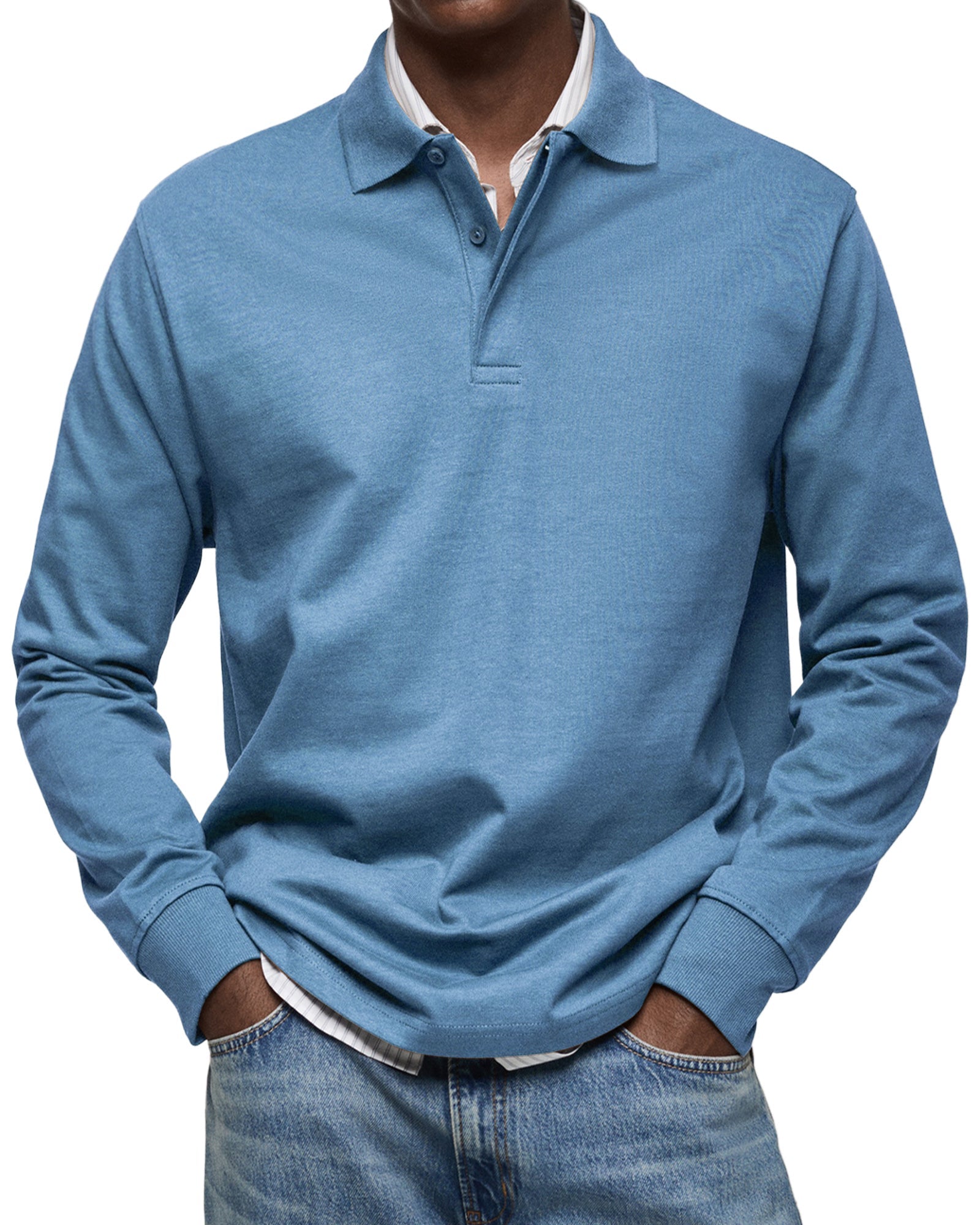 Heren poloshirt met lange mouwen – klassieke casual polo - De Mode Outlet