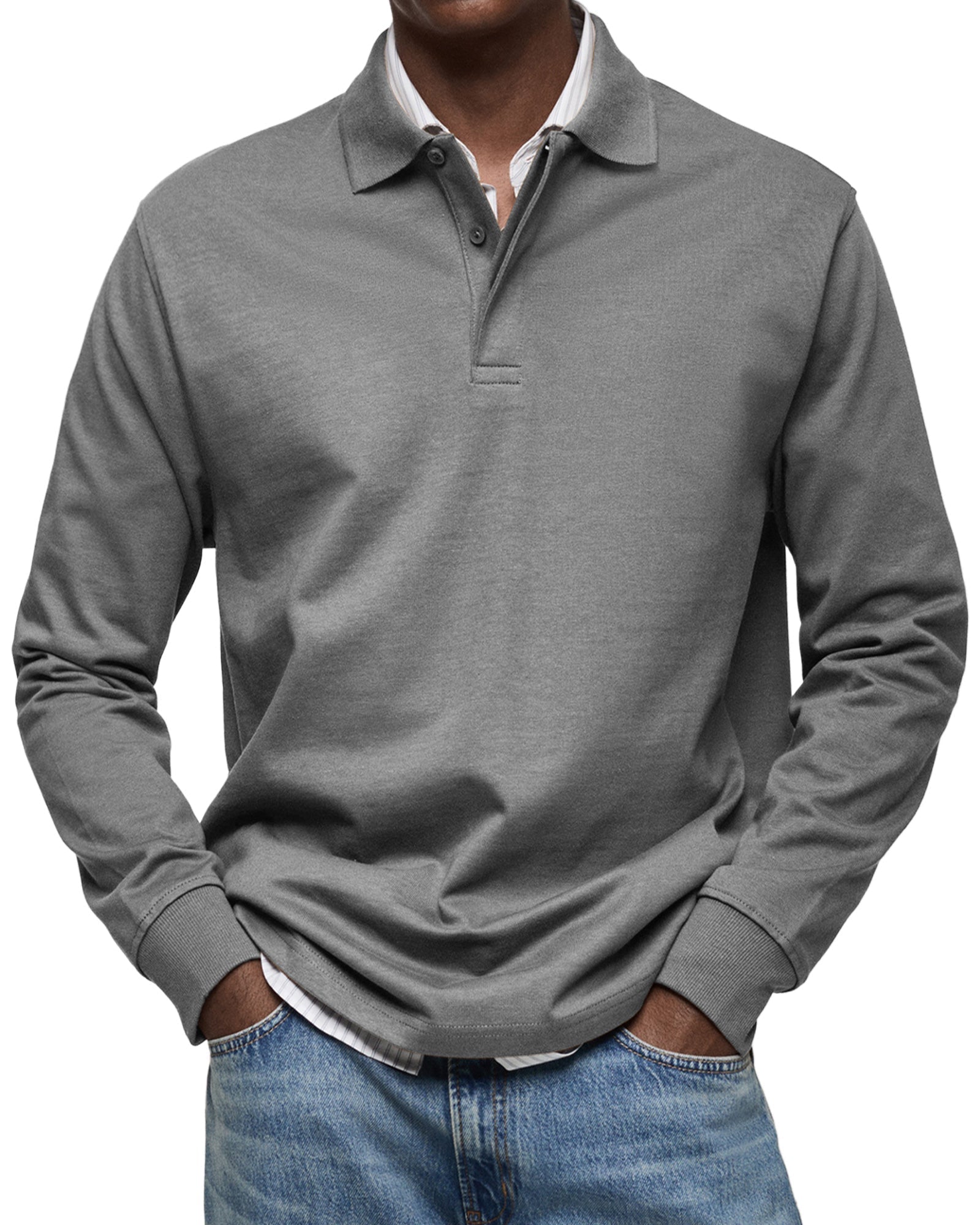 Heren poloshirt met lange mouwen – klassieke casual polo - De Mode Outlet