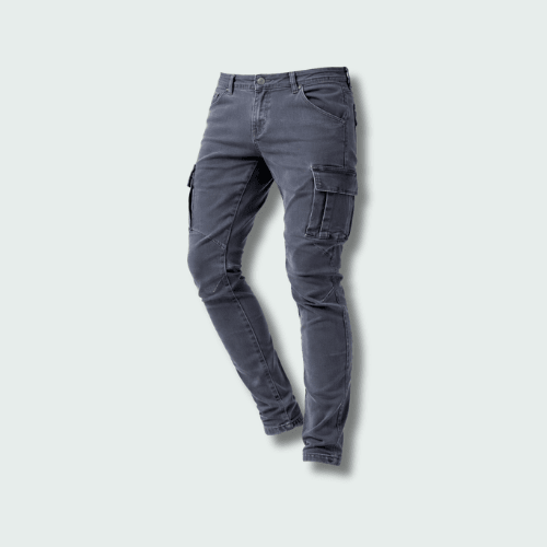 Heren Slim Fit Cargo Jeans met Functionele Zakken - De Mode Outlet