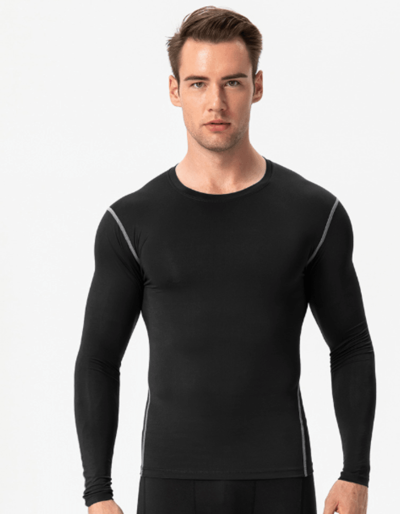 Heren Sneldrogende Longsleeve Crewneck met Stretch - De Mode OutletDMED4-SS004019