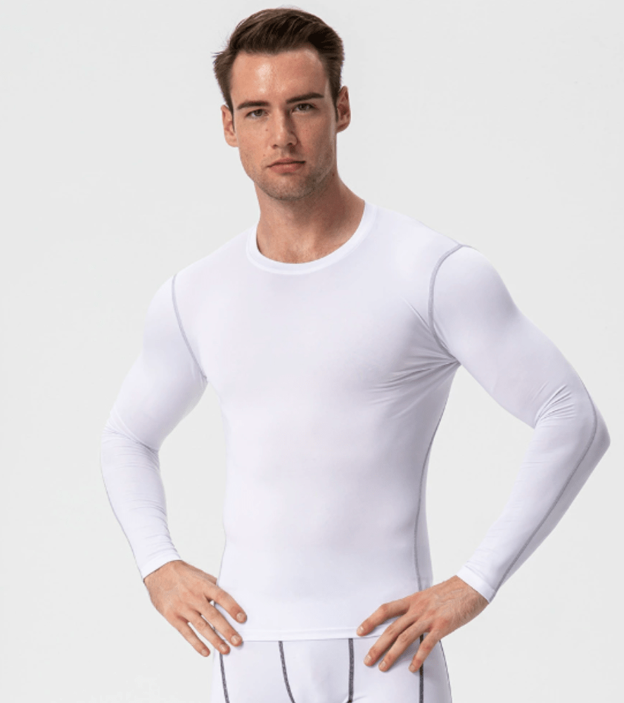 Heren Sneldrogende Longsleeve Crewneck met Stretch - De Mode OutletDMED4-SS004001