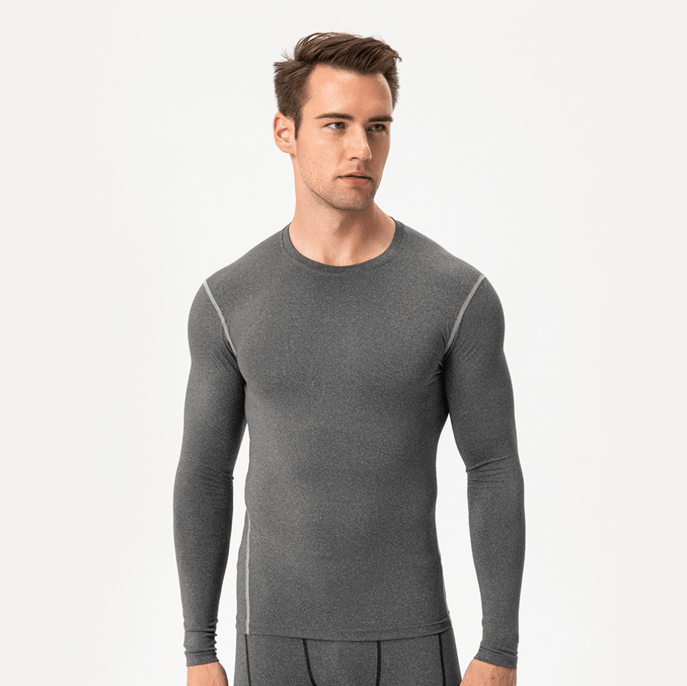 Heren Sneldrogende Longsleeve Crewneck met Stretch - De Mode OutletDMED4-SS004037