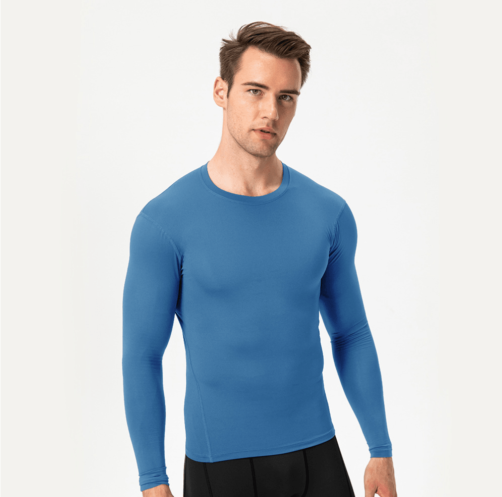 Heren Sneldrogende Longsleeve Crewneck met Stretch - De Mode OutletDMED4-SS004049