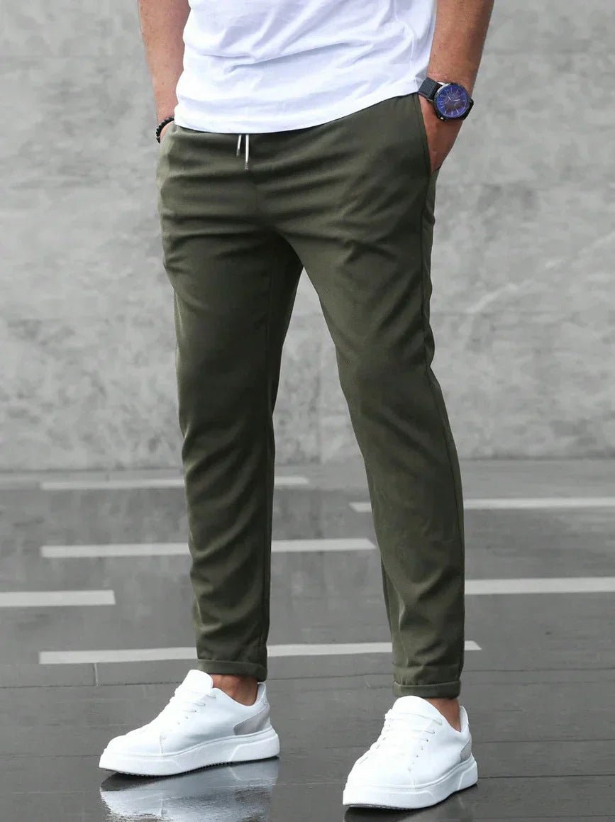 Heren Stretch Broek met Elastische Taille en Comfortabele Pasvorm - De Mode Outlet