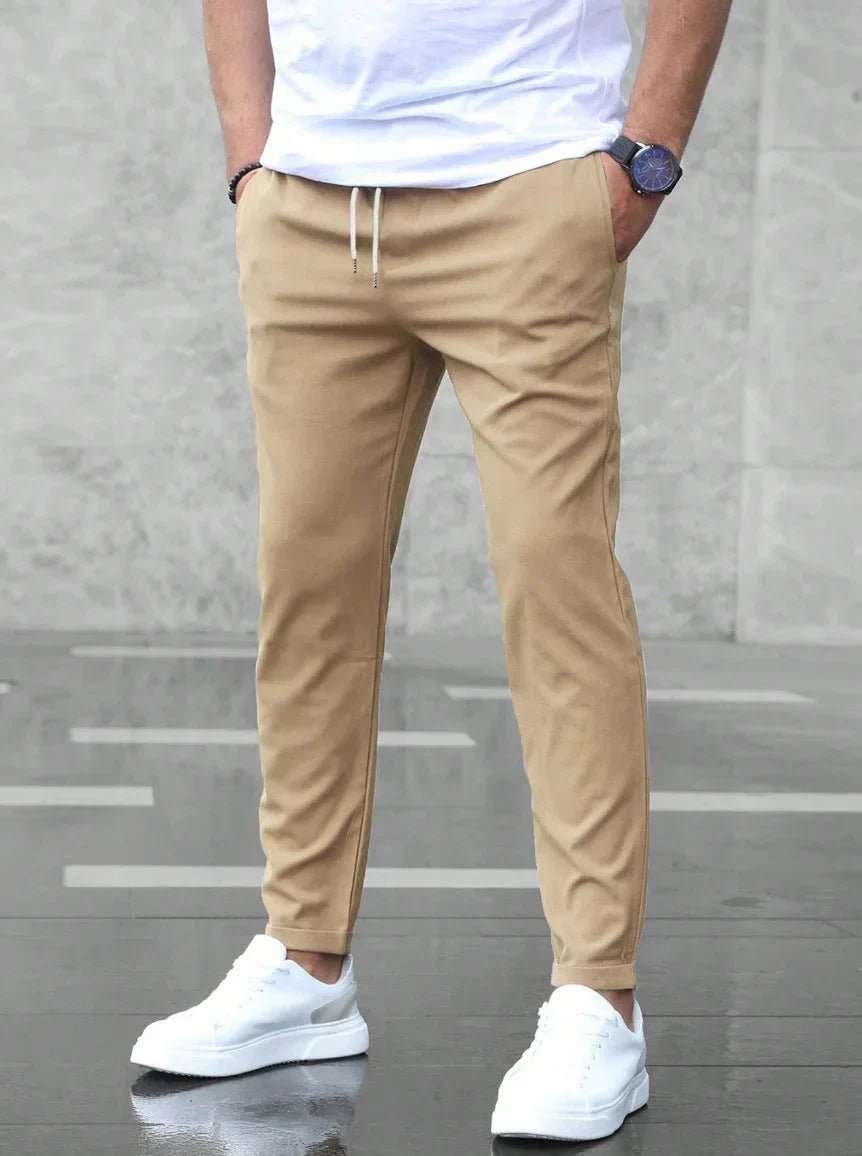 Heren Stretch Broek met Elastische Taille en Comfortabele Pasvorm - De Mode Outlet
