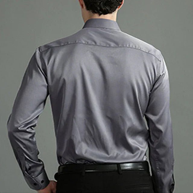Heren Stretch Overhemd met Lange Mouwen en Klassieke Kraag - De Mode Outlet