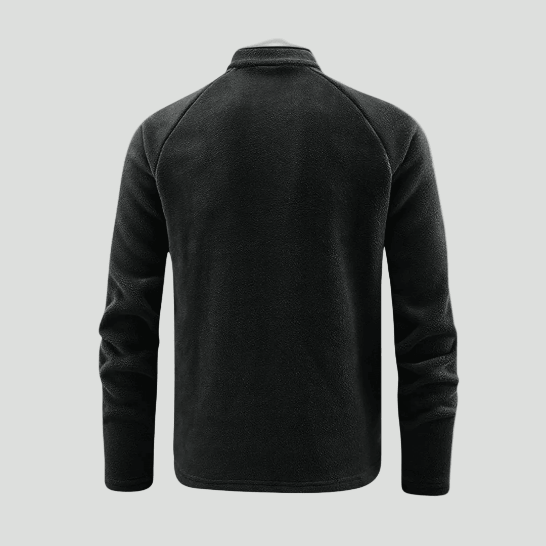 Heren Thermisch Fleece Half - Zip Jack – Ademend Tussenlaag voor Koud Weer - De Mode OutletBLACK-JA83Q76