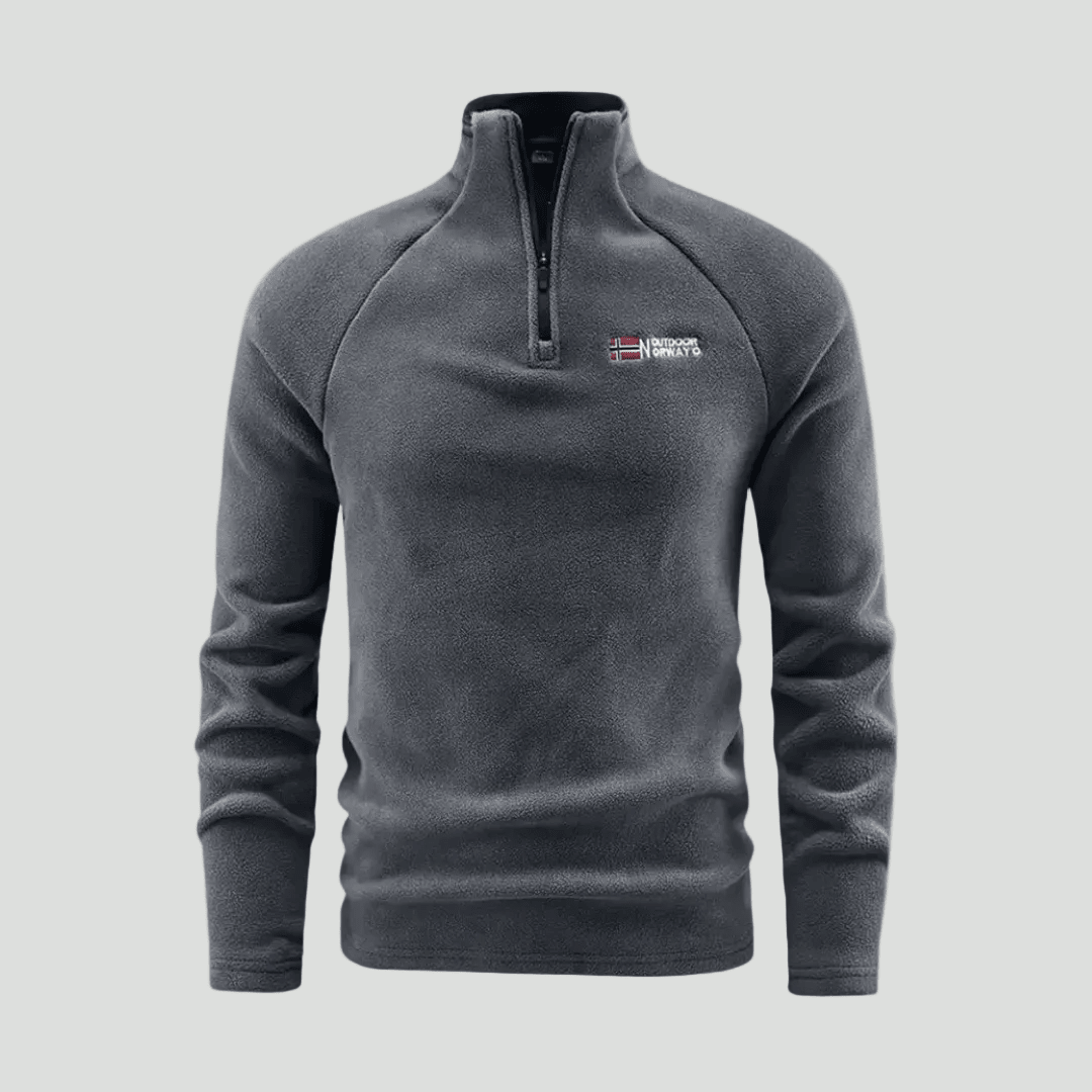 Heren Thermisch Fleece Half - Zip Jack – Ademend Tussenlaag voor Koud Weer - De Mode OutletGREY-WZ28R60