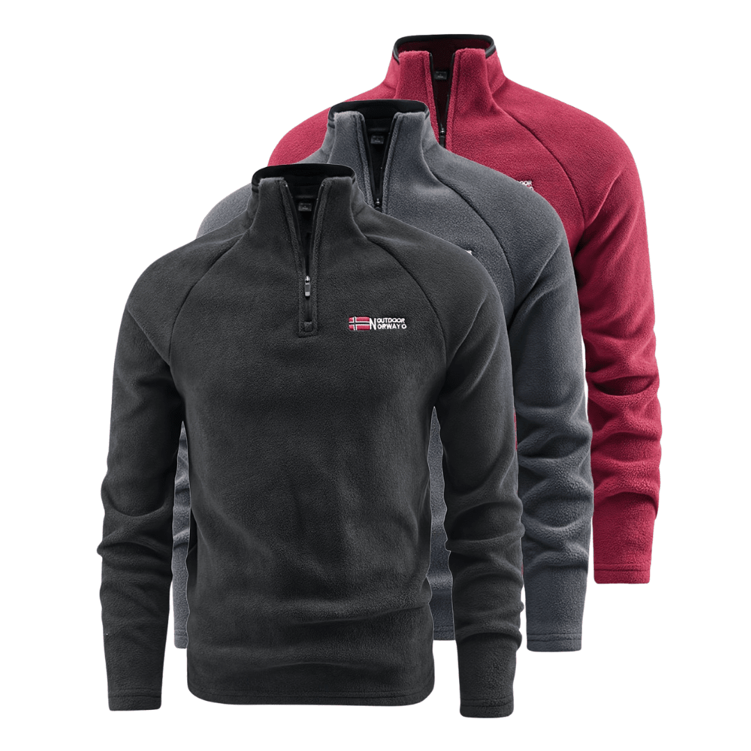 Heren Thermische Fleece Half - Zip Jas – Ademend en Comfortabel voor Koud Weer - De Mode OutletCRIMSON-FJ17X62