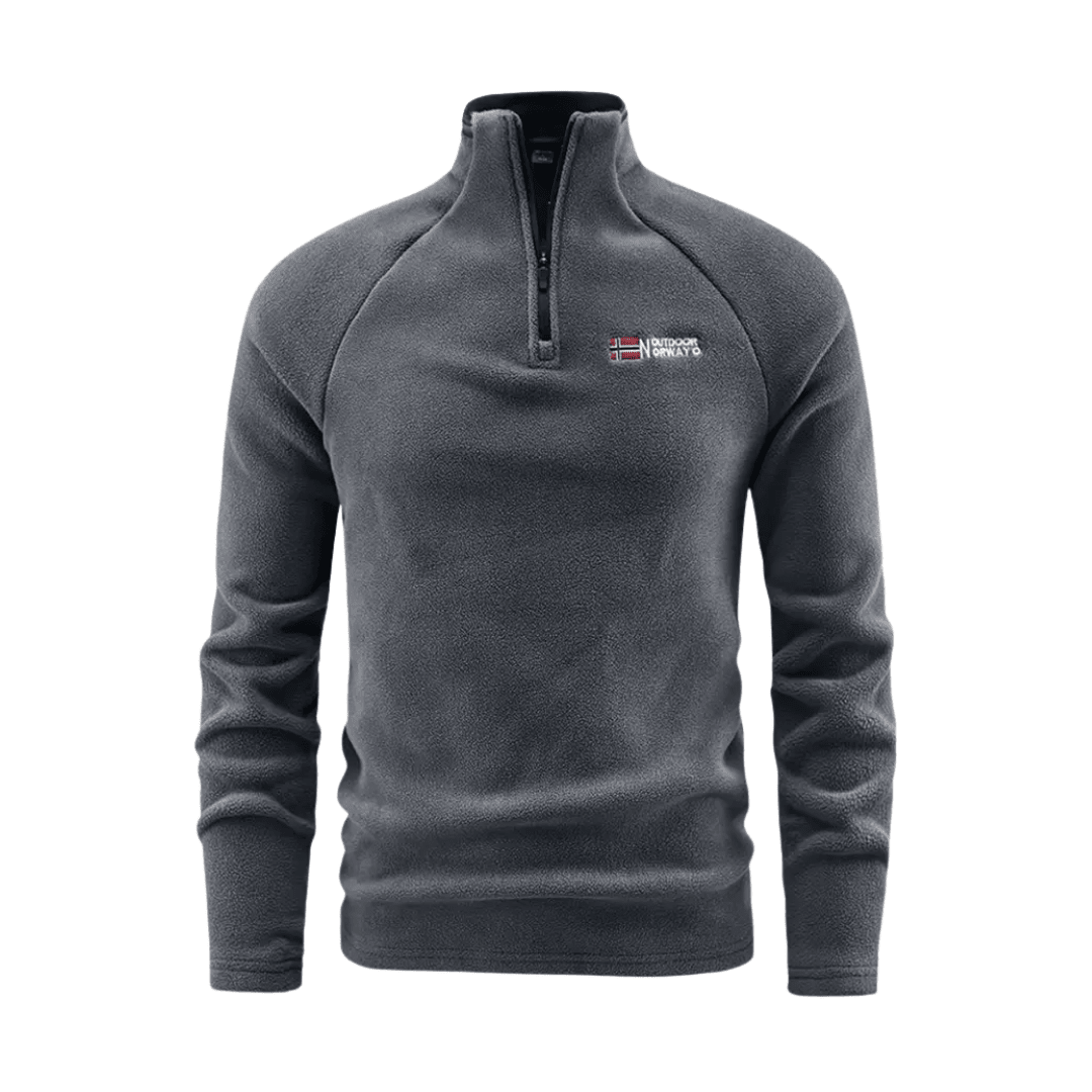Heren Thermische Fleece Half - Zip Jas – Ademend en Comfortabel voor Koud Weer - De Mode OutletGREY-WZ28R60