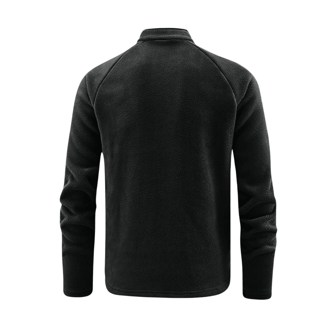 Heren Thermische Fleece Half - Zip Jas – Ademend en Comfortabel voor Koud Weer - De Mode OutletBLACK-JA83Q76