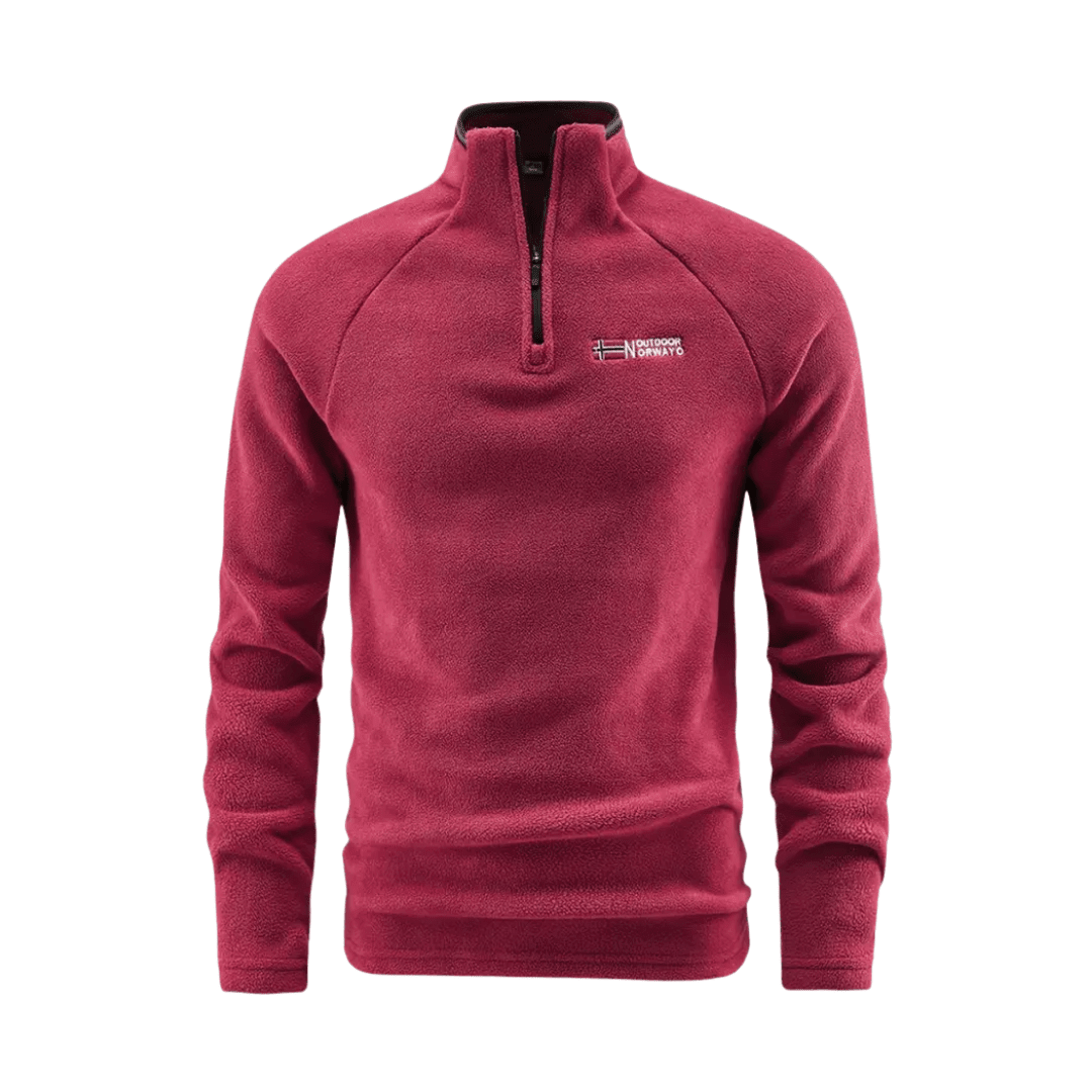 Heren Thermische Fleece Half - Zip Jas – Ademend en Comfortabel voor Koud Weer - De Mode OutletCRIMSON-FJ17X62