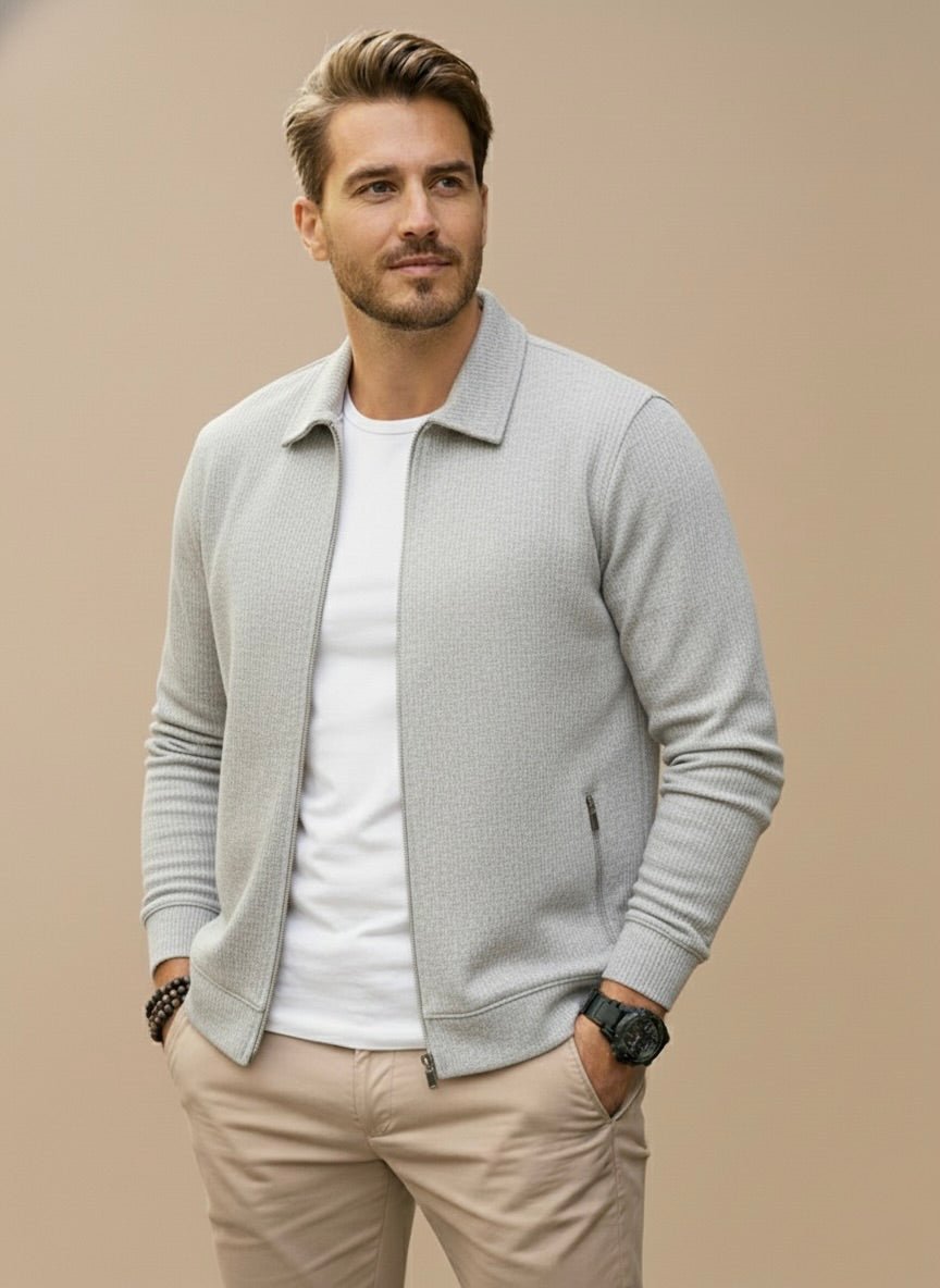 Heren Vest met Rits en Moderne Uitstraling - De Mode Outlet