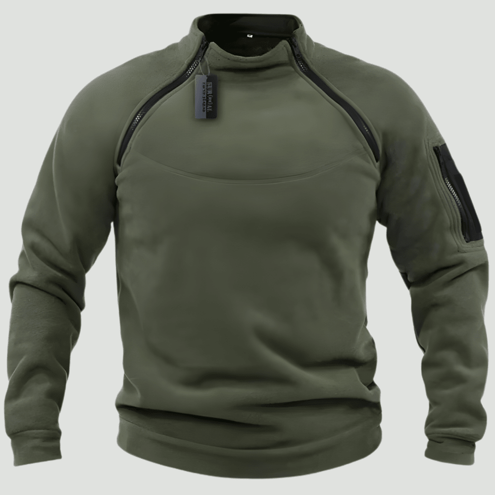 Heren Warme Fleece Pullover – Ademend Tussenlaag voor Outdoor Gebruik - De Mode OutletDARK GREEN-OY92R78