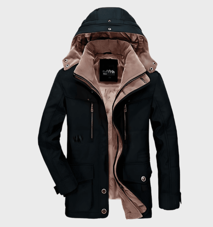 Heren Winterjas Gewatteerd – Met Afneembare Capuchon en Zakken - De Mode OutletSEND SIZE S