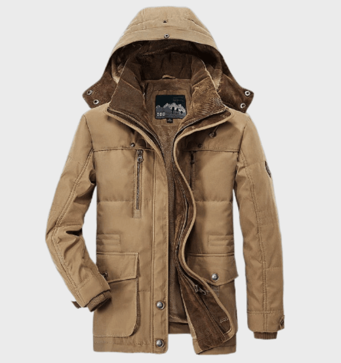 Heren Winterjas Gewatteerd – Met Afneembare Capuchon en Zakken - De Mode OutletSEND SIZE S