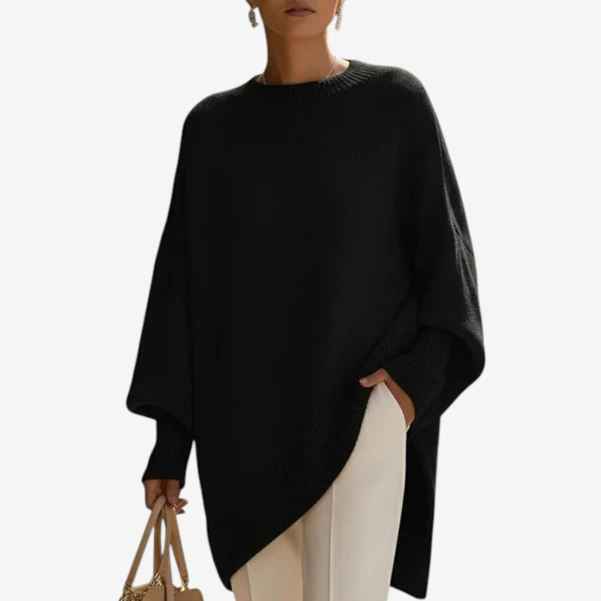 Oversized Trui Dames – Zwart - beeld 6