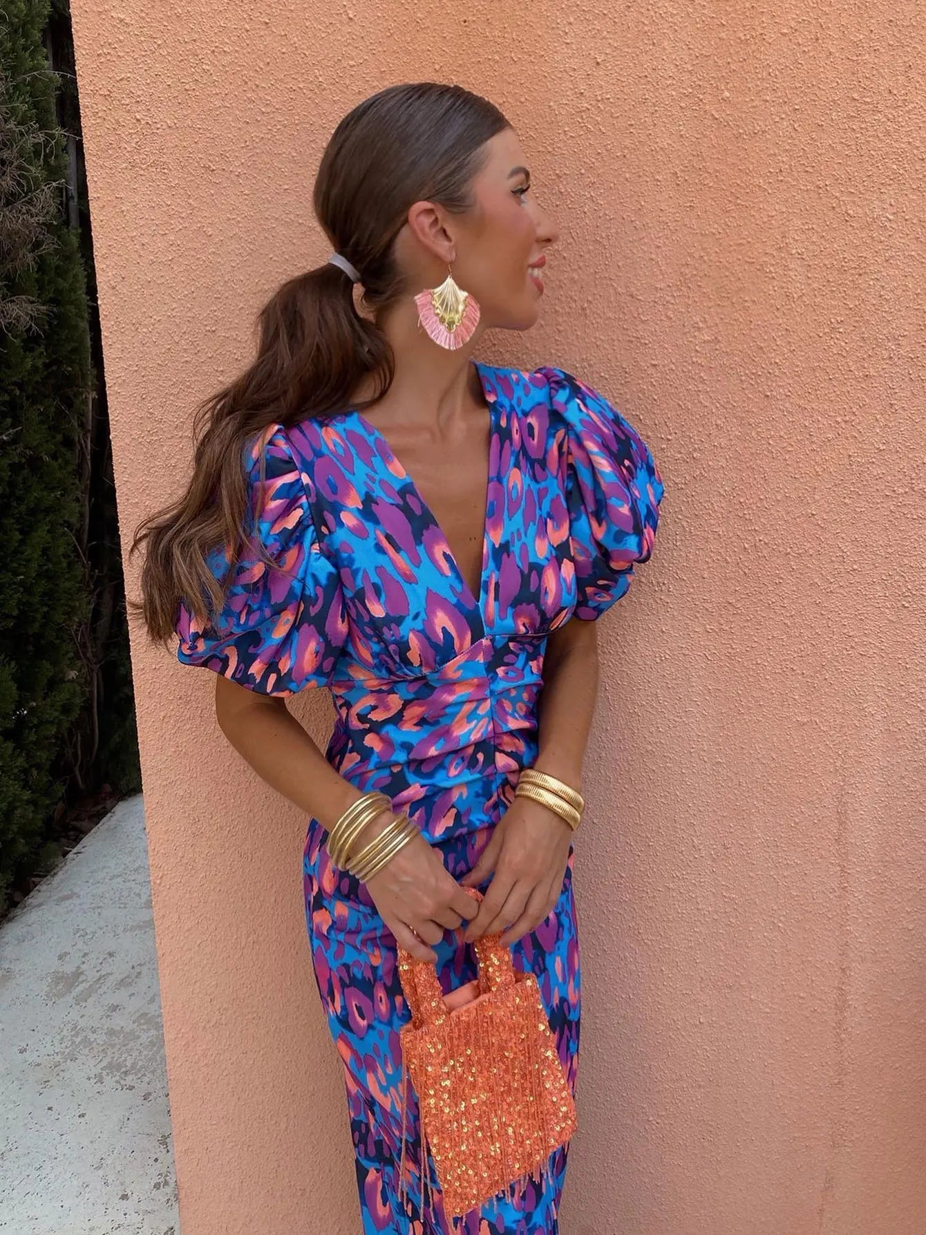 Iris Gekleurde Jurk – Stijlvol & Elegant - De Mode Outlet