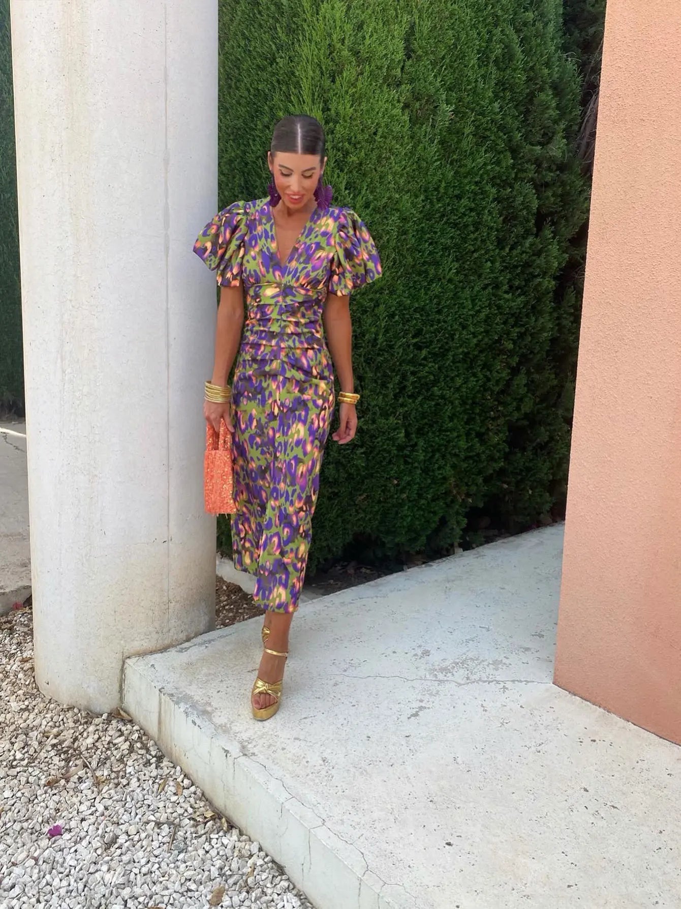 Iris Gekleurde Jurk – Stijlvol & Elegant - De Mode Outlet