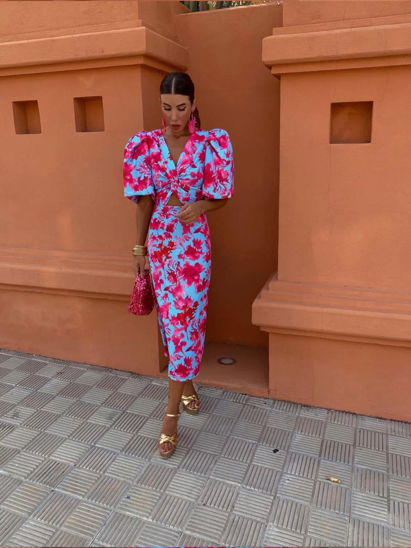 Iris Gekleurde Jurk – Stijlvol & Elegant - De Mode Outlet