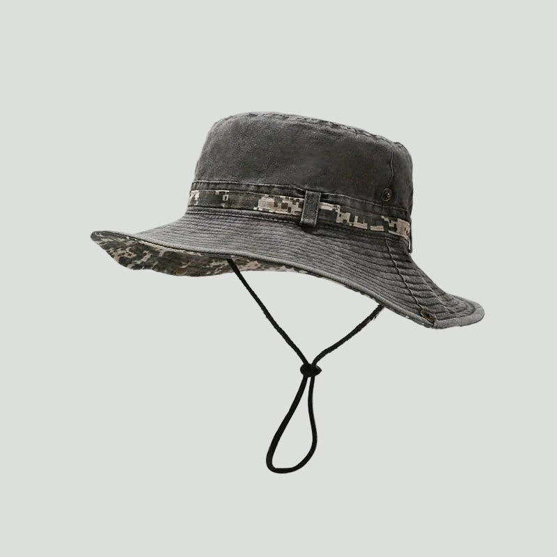 Katoenen Boonie Hoed – Opvouwbare Outdoor Zonnehoed met Kinband - De Mode Outlet