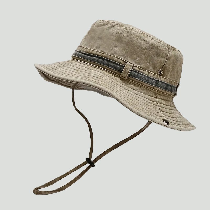 Katoenen Boonie Hoed – Opvouwbare Outdoor Zonnehoed met Kinband - De Mode Outlet