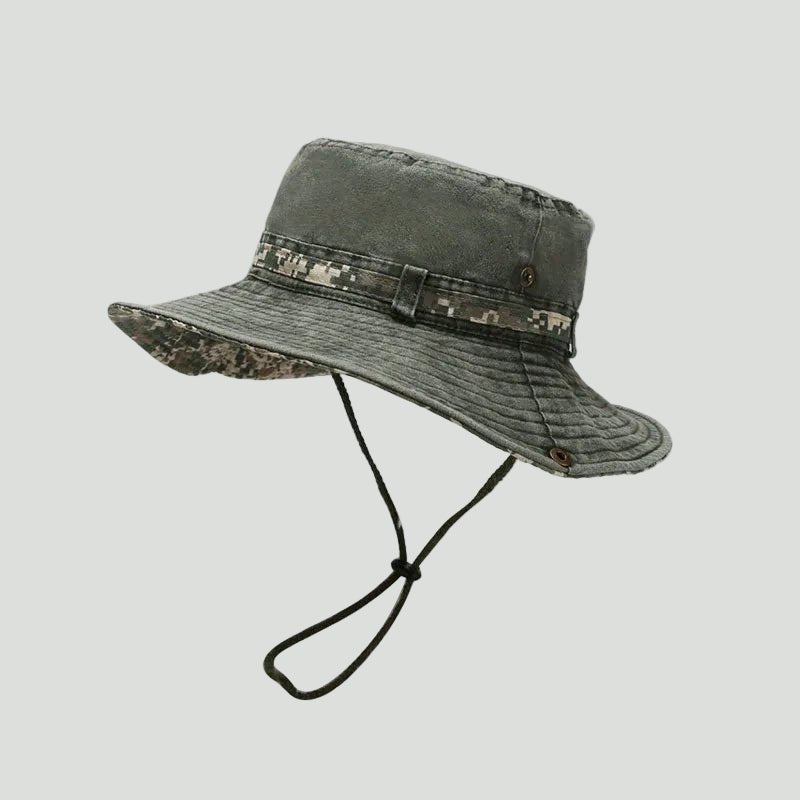 Katoenen Boonie Hoed – Opvouwbare Outdoor Zonnehoed met Kinband - De Mode Outlet