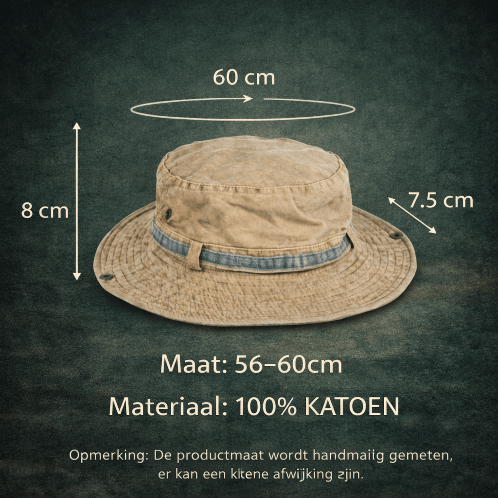 Katoenen Boonie Hoed – Opvouwbare Outdoor Zonnehoed met Kinband - De Mode Outlet