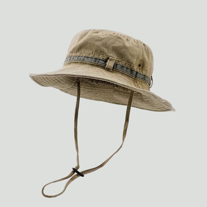 Katoenen Boonie Hoed – Opvouwbare Outdoor Zonnehoed met Kinband - De Mode Outlet