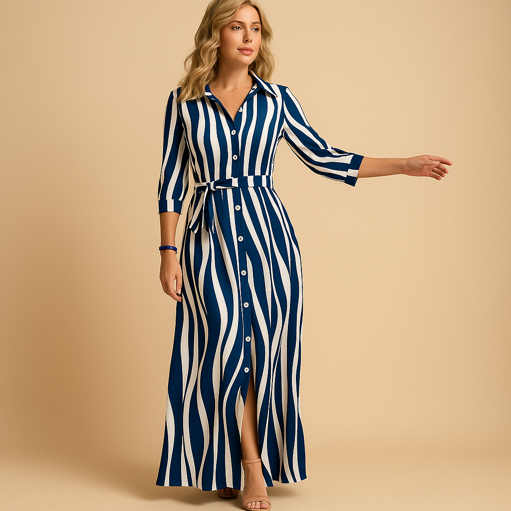 Dames Kaftan Jurk - Lange Zomerjurk met Korte Mouwen