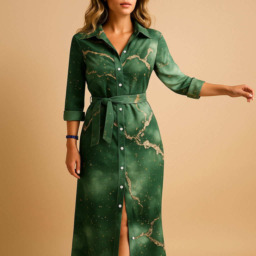 Dames Kaftan Jurk - Lange Zomerjurk met Korte Mouwen