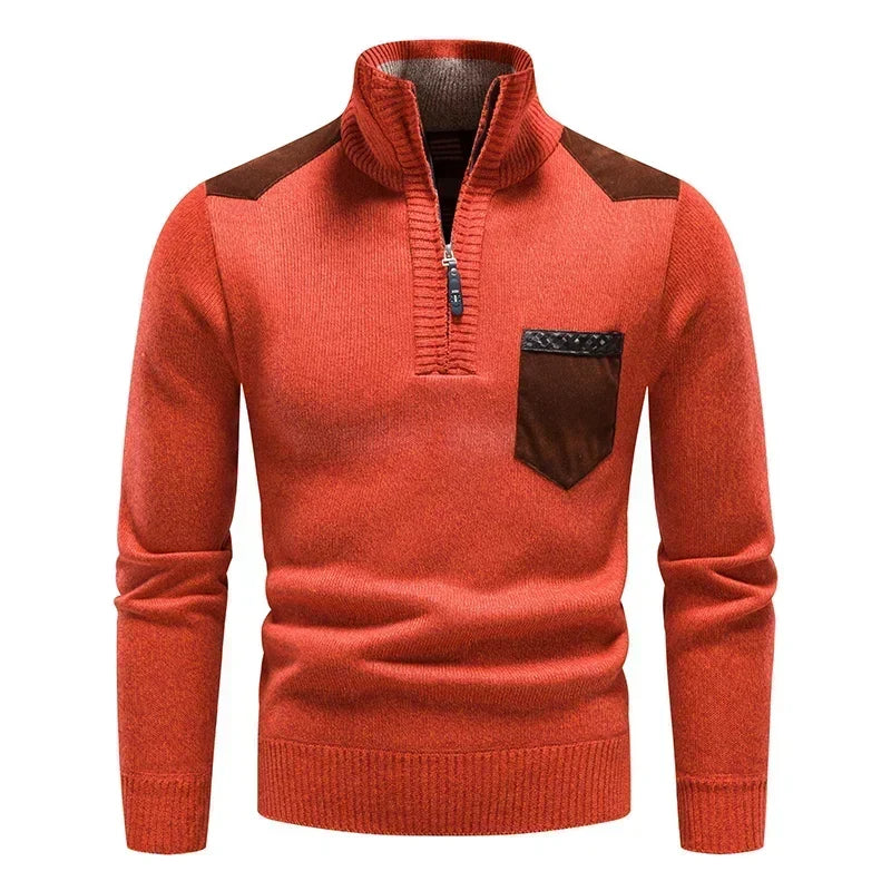 Trui Heren Half Zip – Oranje - beeld 1