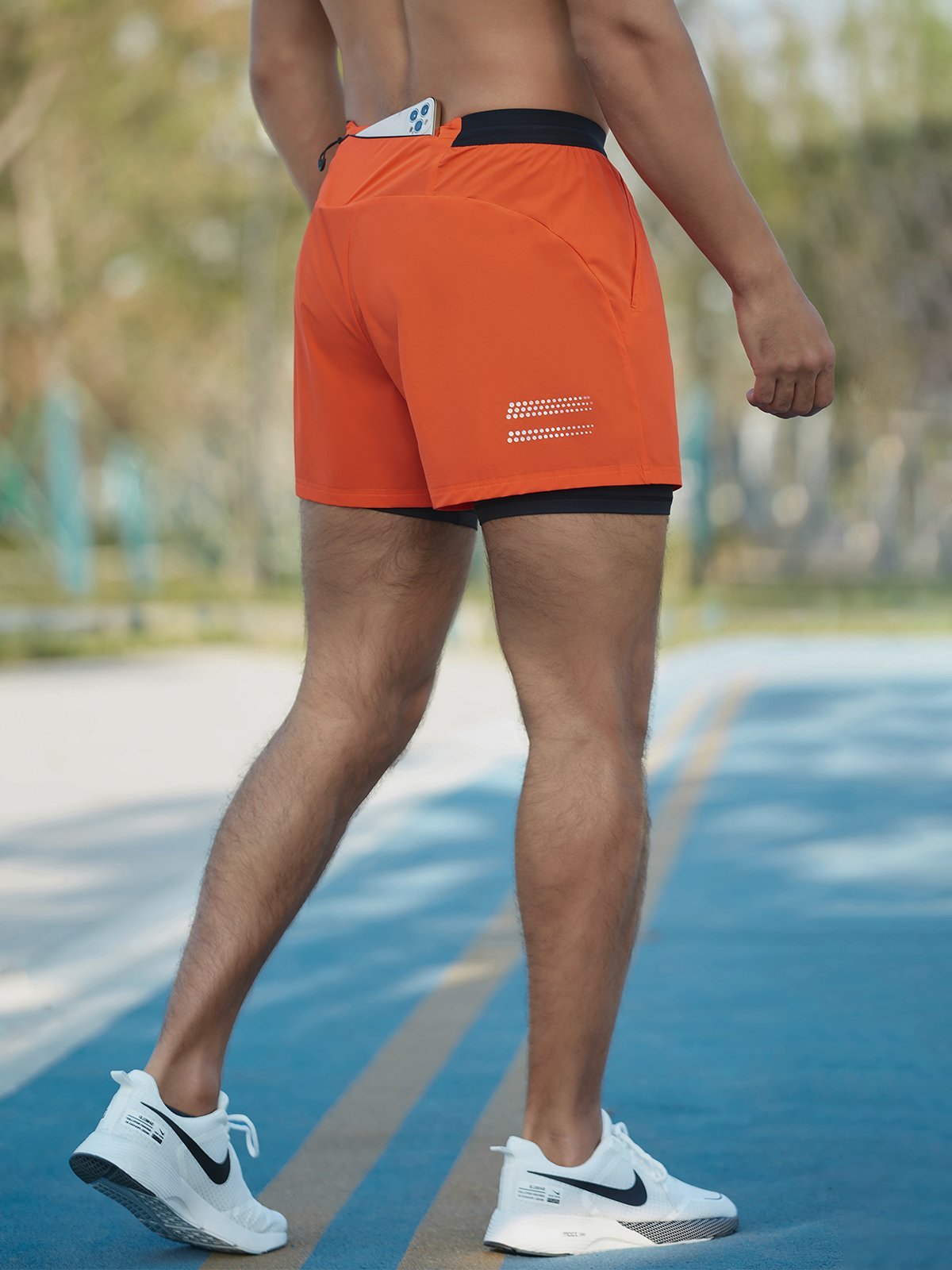 Liam Men's 2 - in - 1 Hardloop Short met Telefoonvak voor Ultiem Comfort en Bewegingsvrijheid - De Mode Outlet9768444428635-;sku_a0