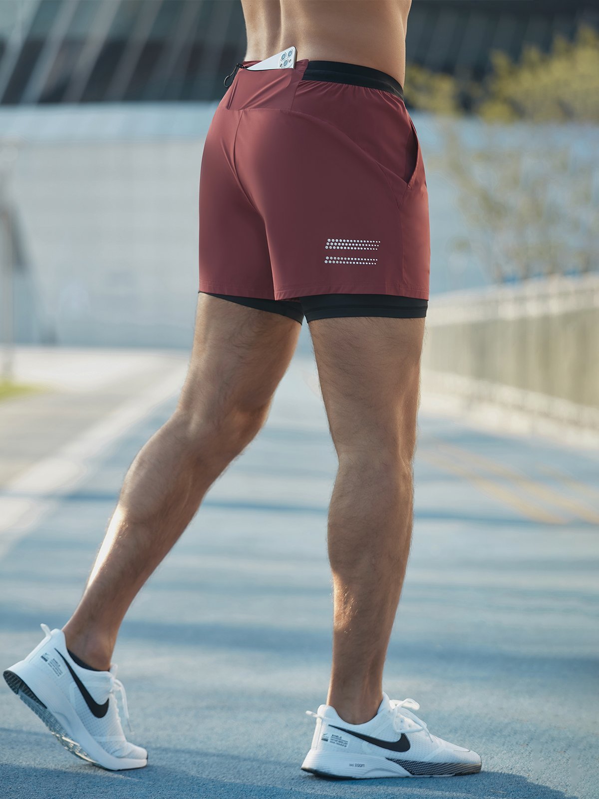 Liam Men's 2 - in - 1 Hardloop Short met Telefoonvak voor Ultiem Comfort en Bewegingsvrijheid - De Mode Outlet9768444428635-;sku_f0