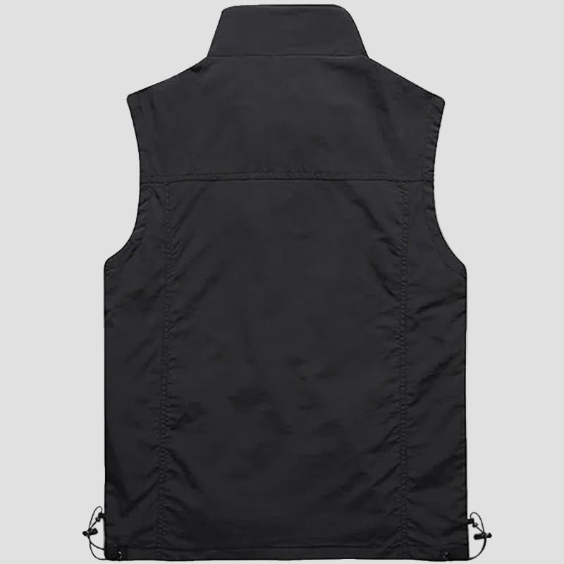 Lichtgewicht Ademend Hiking Vest – Outdoor Laag met Meerdere Zakken - De Mode OutletBLACK-IX64T31