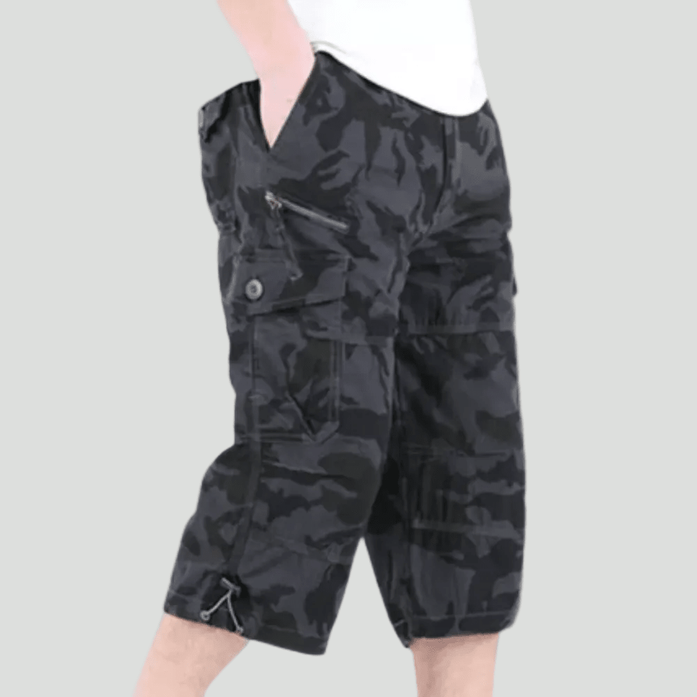 Lichtgewicht Cargo Shorts met Losse Pasvorm – Outdoor Short met Meerdere Zakken - De Mode OutletBLACK CAMOUFLAGE-JG54X63