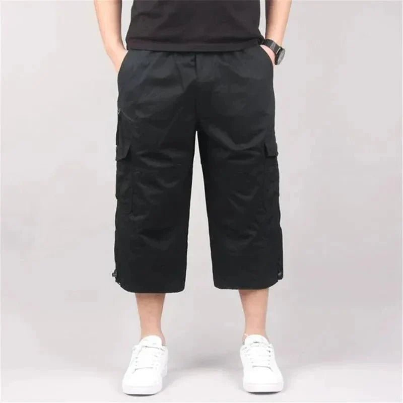 Lichtgewicht Cargo Shorts met Losse Pasvorm – Outdoor Short met Meerdere Zakken - De Mode OutletBLACK-AZ32E65
