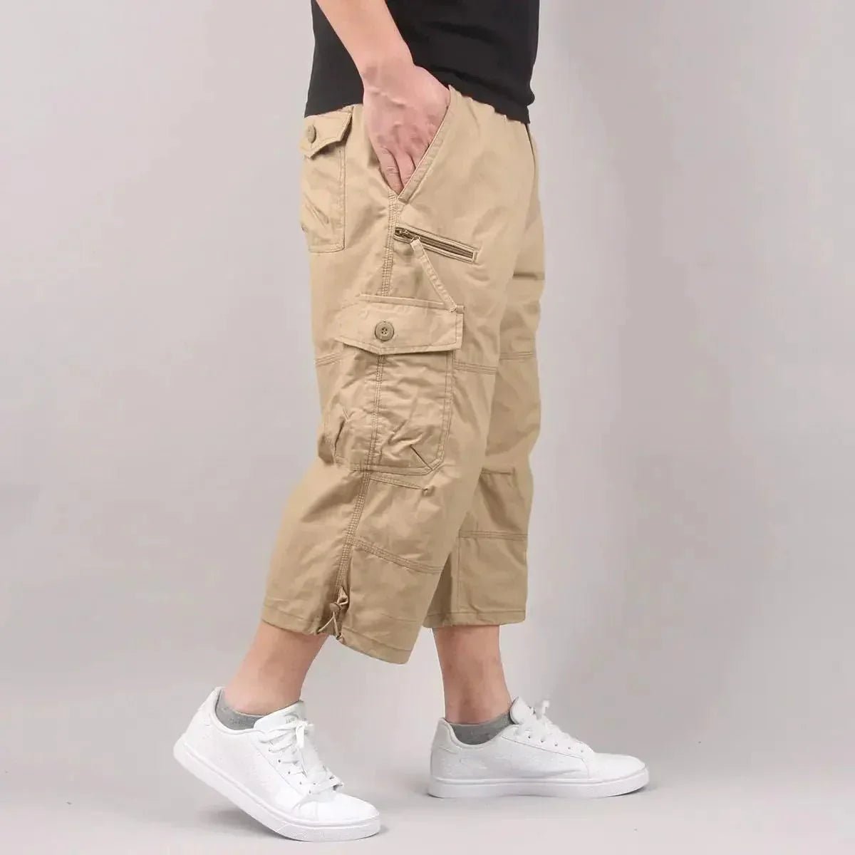 Lichtgewicht Cargo Shorts met Losse Pasvorm – Outdoor Short met Meerdere Zakken - De Mode OutletKHAKI-KR87R72