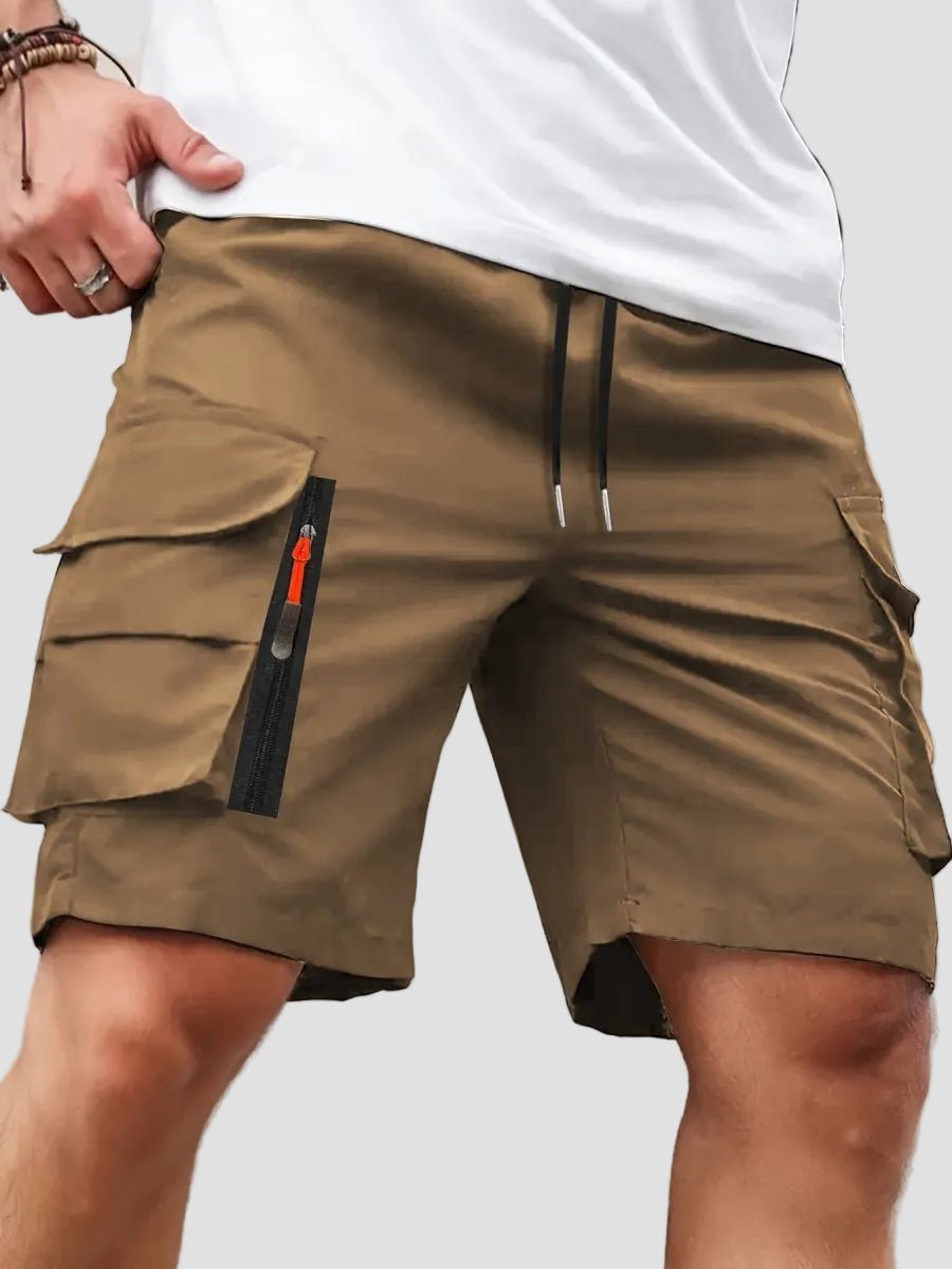Lichtgewicht Cargo Shorts voor Heren met Ritszakken – Outdoor Wandelpasvorm - De Mode OutletBLACK-DP31D44