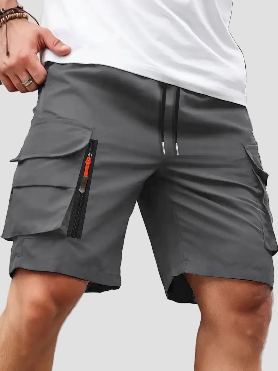 Lichtgewicht Cargo Shorts voor Heren met Ritszakken – Outdoor Wandelpasvorm - De Mode OutletBLACK-DP31D44