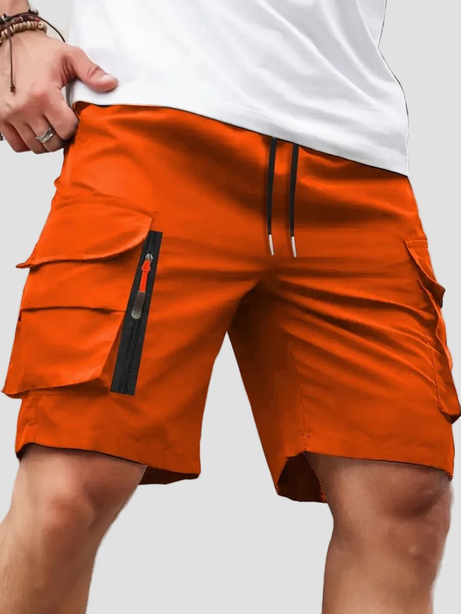 Lichtgewicht Cargo Shorts voor Heren met Ritszakken – Outdoor Wandelpasvorm - De Mode OutletBLACK-DP31D44