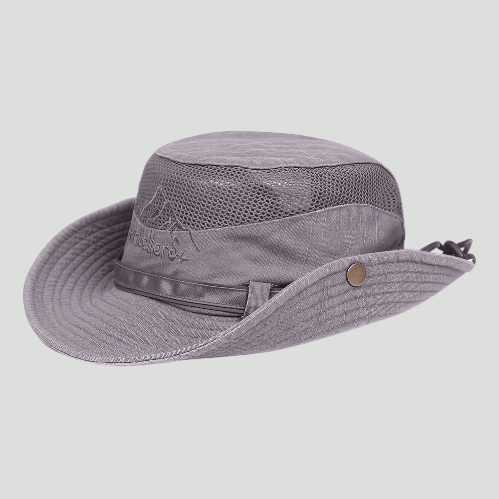 Lichtgewicht Panama - Stijl Hoed – Ademend Mesh Zonnehoed voor Buiten - De Mode OutletGREY-RA08X94