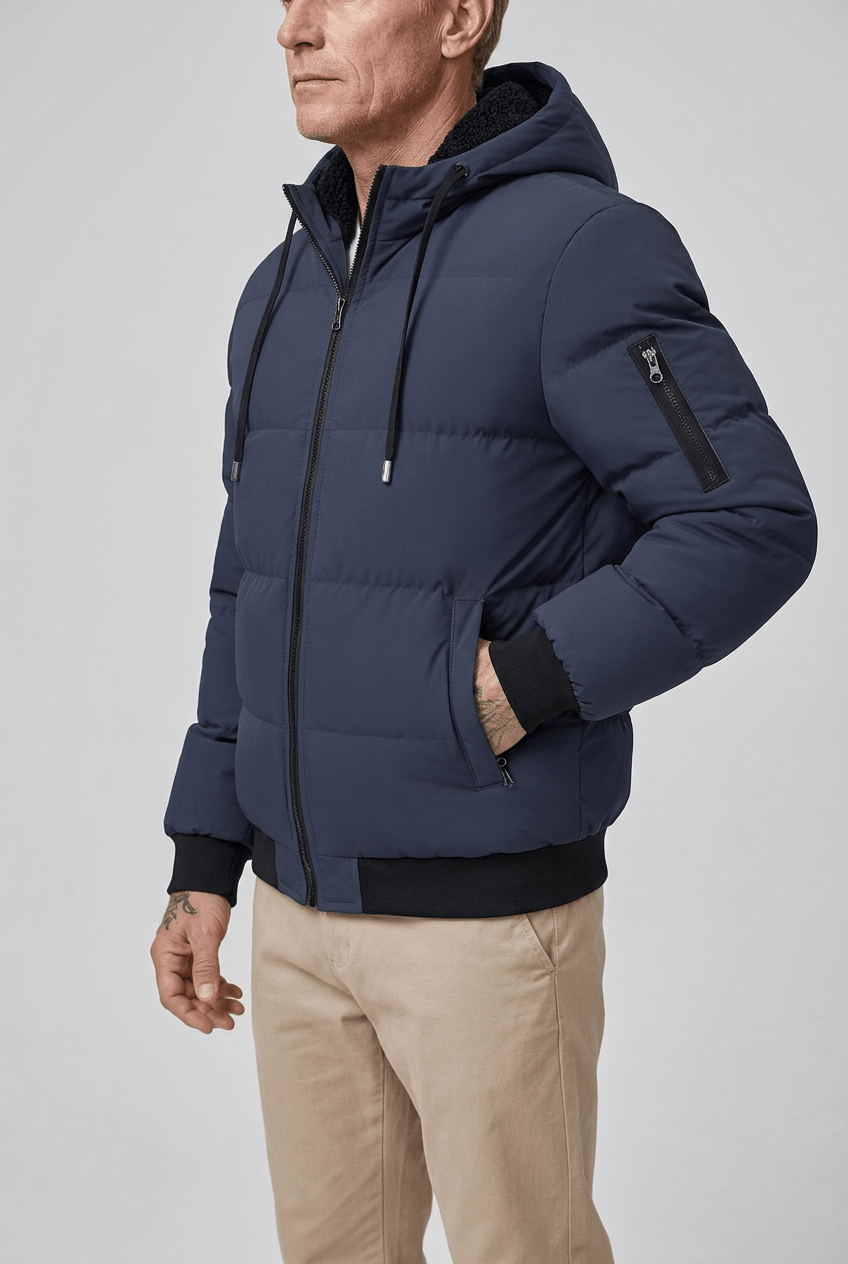 Korte Winterjas Heren – Marineblauw - beeld 4
