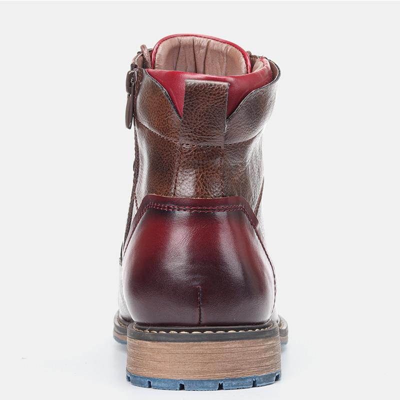 Heren Leren Boots met Rits en Vetersluiting – Stevige Zool voor Dagelijks Gebruik