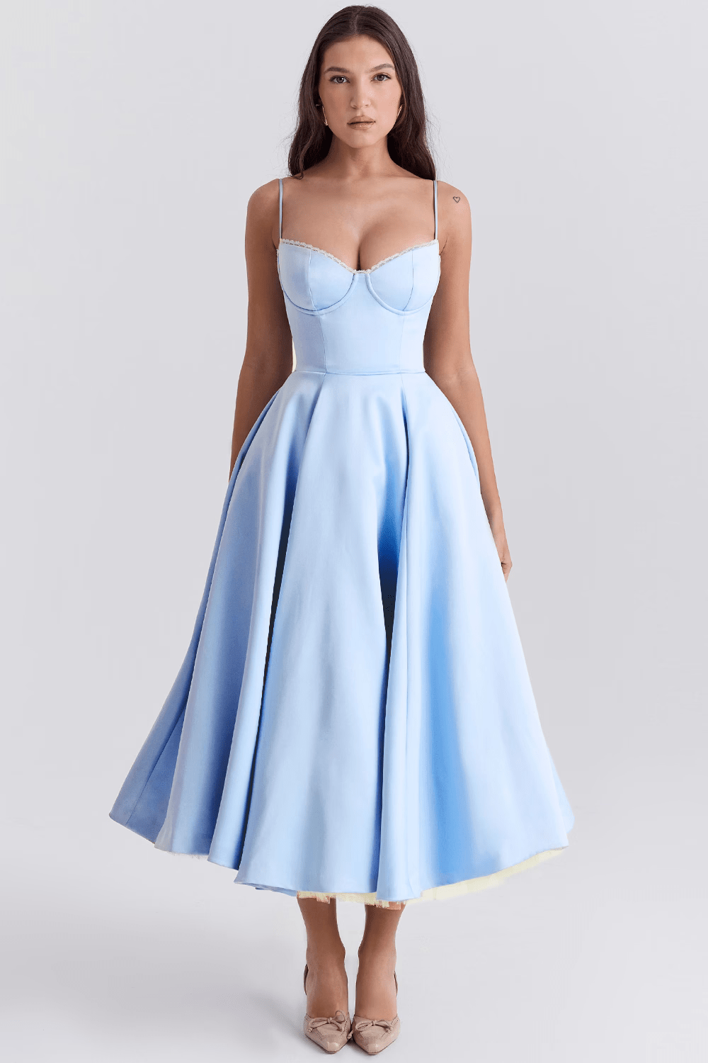 Mode Outlet | Elegante Midi Party Jurk – Flatterend & Feestelijk - De Mode OutletP2284 - Blue - S