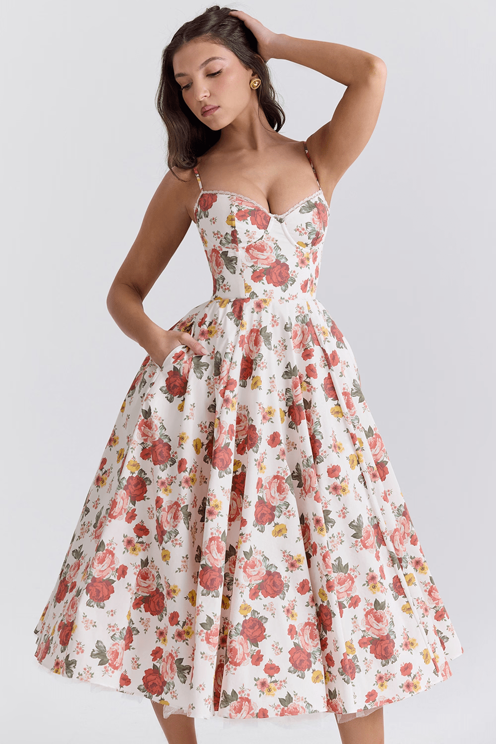 Mode Outlet | Elegante Midi Party Jurk – Flatterend & Feestelijk - De Mode OutletP2284 - Blue - S