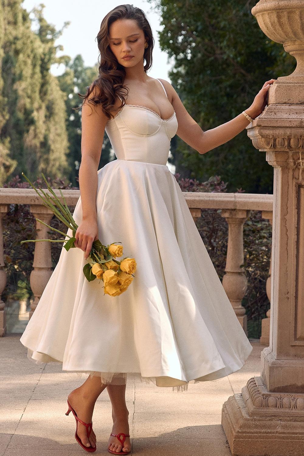 Mode Outlet | Elegante Midi Party Jurk – Flatterend & Feestelijk - De Mode OutletP2284 - Blue - S